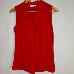 Calvin Klein sleeveless bow blouse